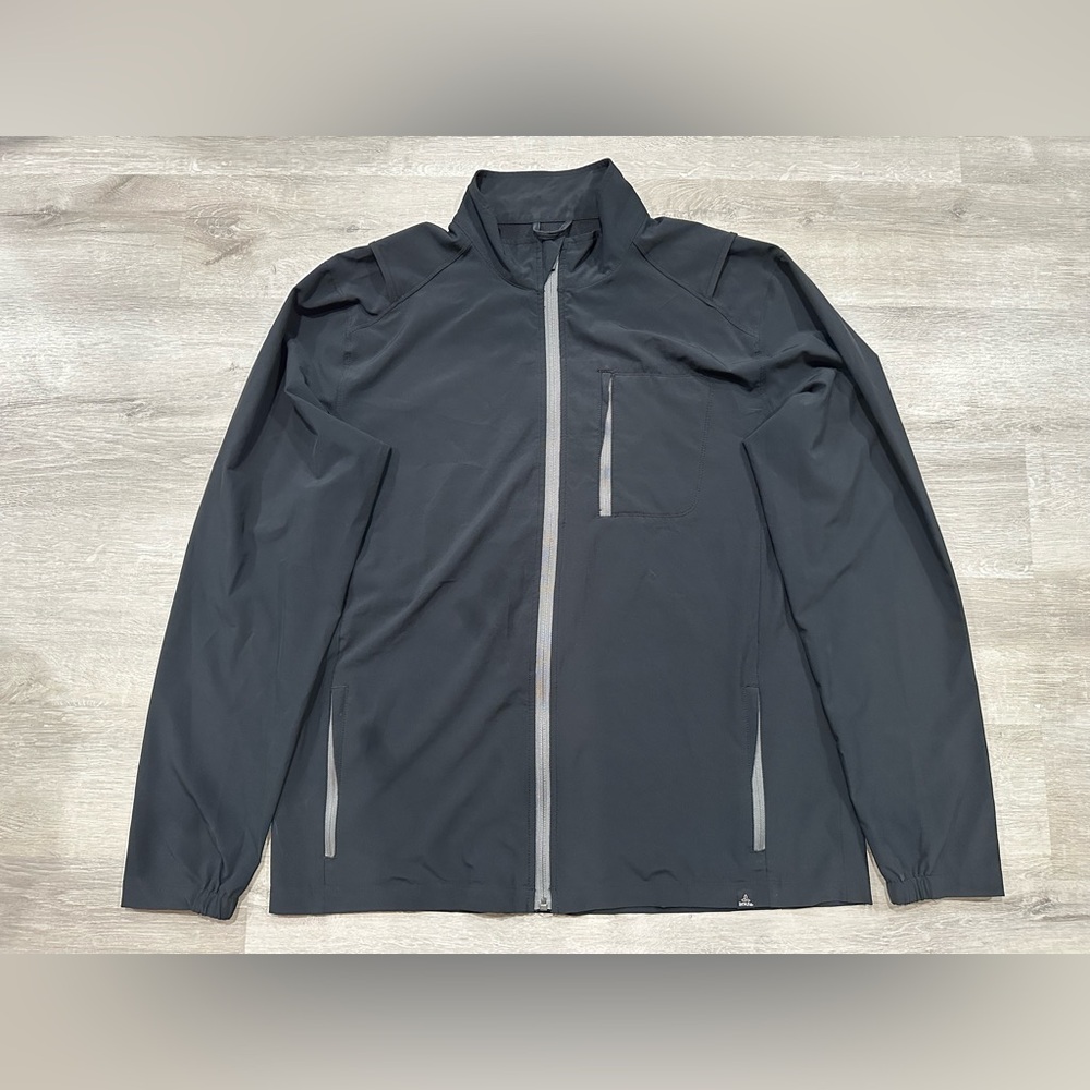 I247 Prana Men's Black Jacket Full Zip Size XL Athletic Outdoor Lightweight